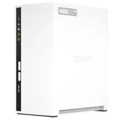 QNAP TS-233 serveur de stockage NAS Tower ARM Cortex-A55 2 Go 0 To QNAP QTS Blanc