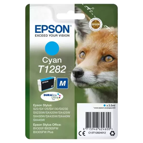 EPSON Cartouche d'encre T1282 Cyan - Renard (C13T12824012)