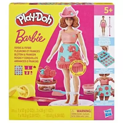 Coffret Play-Doh Barbie Fleurons et franges - Pâte à modeler Coffret Play-Doh Barbie Fleurons et franges - Pâte à modeler