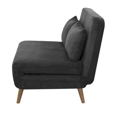 Banquette BZ 2 places en velours noir - 130 x 90 x 81 cm