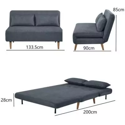 Banquette BZ 2 places bleu - Compact et confortable