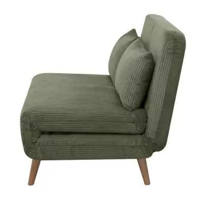 Banquette BZ 2 places en velours côtelé Vert - 130 x 90 x 81 cm