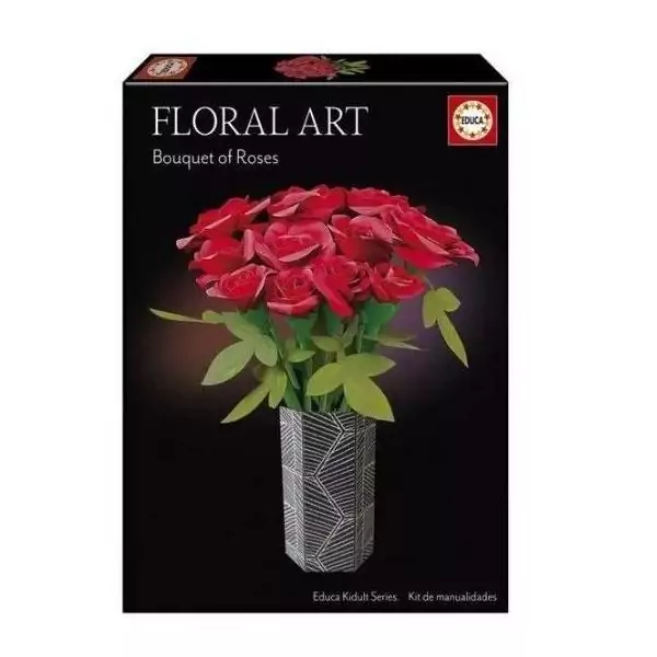 Kit créatif - EDUCA - Floral Art Bouquet de Roses - Création de roses en papier sans colle - Des 14 ans
