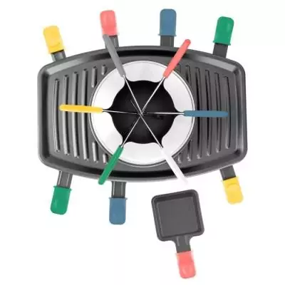 Appareil à raclette et fondue 8 personnes - Noir par CONTINENTAL EDISON