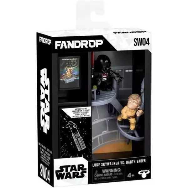 Figurine - FANDROP x STAR WARS - Luke vs Dark Vador - Vitrine avec scene culte + mini affiche - 18 cm
