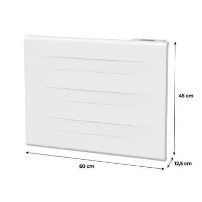 Radiateur électrique fixe 1000W Double coeur de chauffe - Blanc mat Radiateur électrique fixe 1000W Double coeur de chauffe - Blanc mat