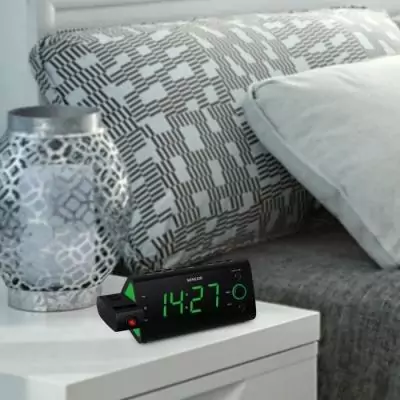 Radio-réveil SENCOR SRC 330 GN: Ecran LED vert, Tuner FM, Projection heure - Noir