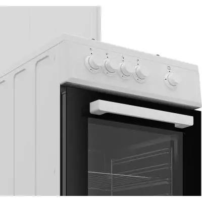 Beko FSG522DWC Cuisinière Gaz Noir, Blanc