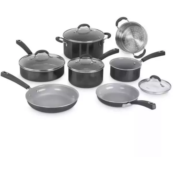Batterie de cuisine - Tous feux dont induction - CUISINART - 54C11BKEU - Céramique - Antiadhésif - 11 pieces