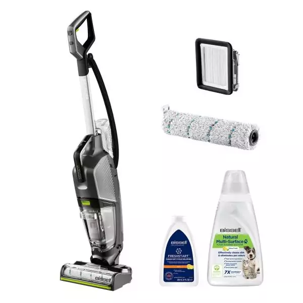 BISSELL CrossWave Hydrosteam PET Select - Aspirateur Balai Laveur Vapeur Filaire - Sols durs et tapis - Auto-Nettoyage