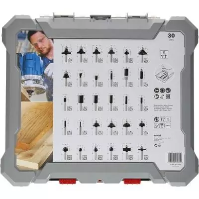 Coffret 30 fraises mixtes Ø queue 6 mm - BOSCH