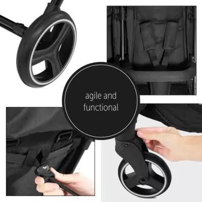 Poussette double Hauck Swift X Duo - Pliage facile - Noir