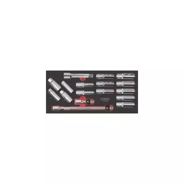 Module - KS TOOLS - 713.1026 - Module de douilles longues et accessoires - 1/2 - 17 pieces
