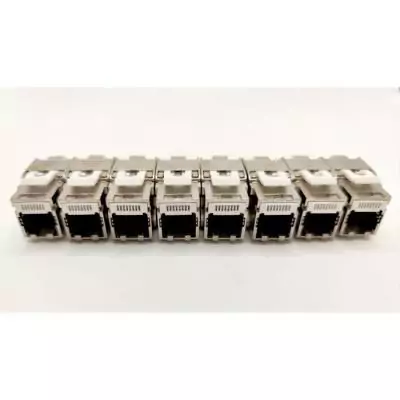 Pack de 8 noyaux keystone RJ45 Cat.6a - LINEAIRE - PRC624AK8 - 2 colorés