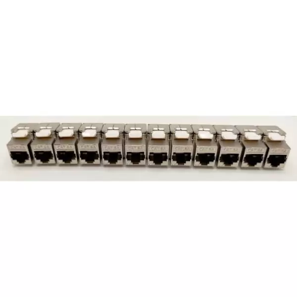 Pack de 12 noyaux keystone RJ45 Cat.6a - LINEAIRE - PR24AS12 - Court - Blindé