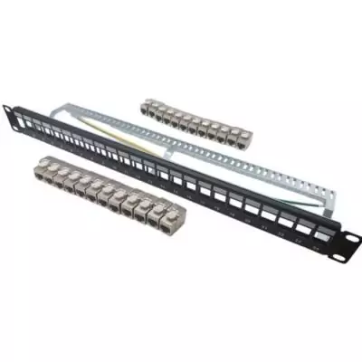 Kit de brassage 24 ports Cat.6a LINEAIRE - Courts - Blindés