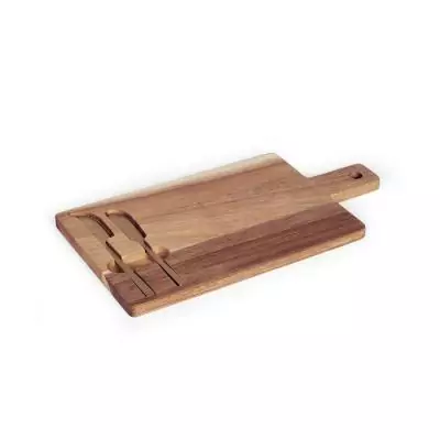 Plateau à fromage LIVOO en bois d'acacia FSC - 38 x 20 cm