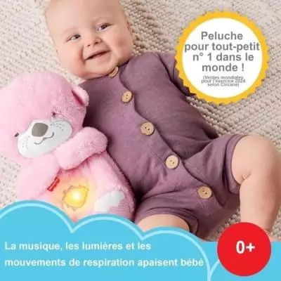 Peluche veilleuse Fisher-Price Ma Loutre Câlins Bonne Nuit - Rose