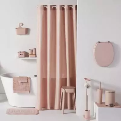 Ensemble de 5 accessoires SDB - Organisation rose pour une salle de bain moderne