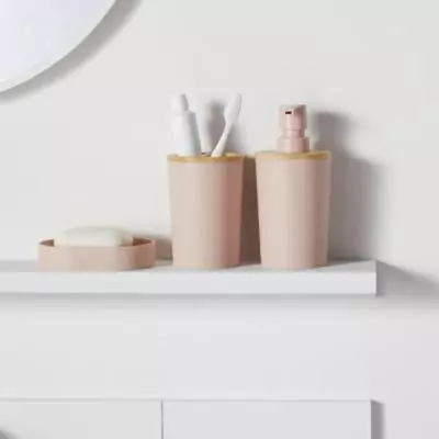 Lot de 6 accessoires SDB - TODAY - Pink glamour