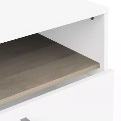 Commode WATSON 6 tiroirs Chene Kronberg / Blanc mat - Élégance et praticité Commode WATSON 6 tiroirs Chene Kronberg / Blanc mat - Élégance et praticité