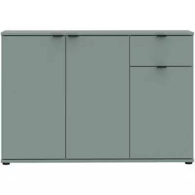 Commode GANYMEDE 3 portes 1 tiroir Sauge 120 cm