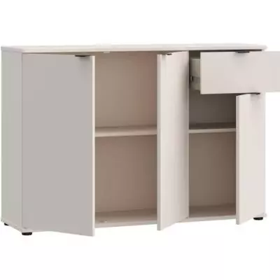 Commode GANYMEDE 3 portes 1 tiroir Sable 119,8 x 34,1 x 82,3 cm