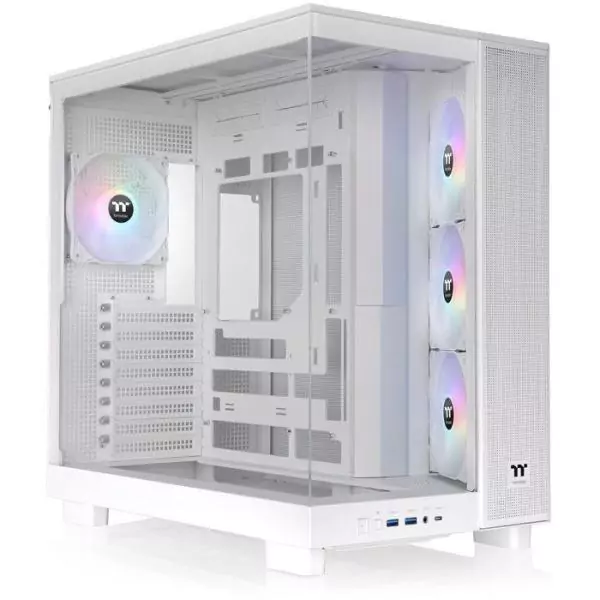 Boîtier PC sans alimentation - THERMALTAKE - View 380 XL TG ARGB Snow - Moyen tour - Format ATX - 4x120mm A-RGB inclus - Blanc