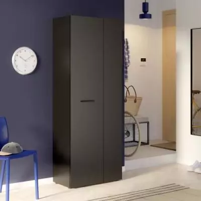 Armoire à chaussures noir - Rangement 18 paires - Compact et solide