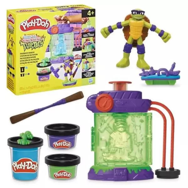 Play-Doh Les Tortues Ninja Station de mutation, coffret de pâte a modeler, loisirs créatifs pour enfants, des 4&nbsp;ans