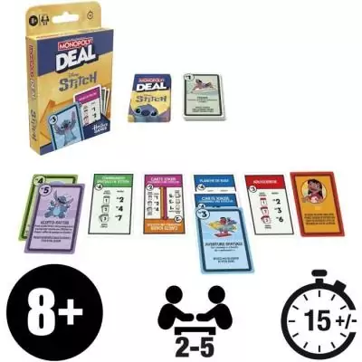 Rapide et addictif : Monopoly Deal Stitch, jeu de cartes pour toute la famille!