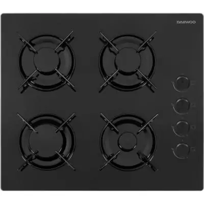 Plaque de cuisson gaz Daewoo 4 foyers 60 cm Noir BH6GKR40BNL