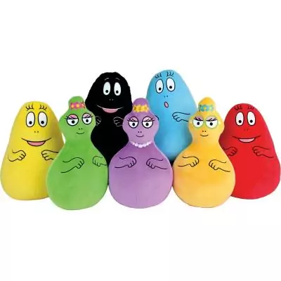 Lot de 7 peluches adorables BARBAPAPA - JEMINI - 28 cm Lot de 7 peluches adorables BARBAPAPA - JEMINI - 28 cm