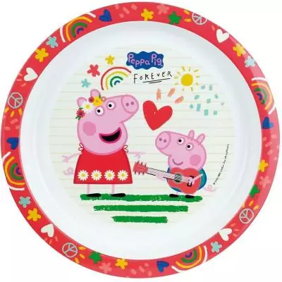 Lot vaisselle Peppa Pig - Repas adorable pour les petits - Assiettes, verres, gourde, boîte à goûter et peluche Lot vaisselle Peppa Pig - Repas adorable pour les petits - Assiettes, verres, gourde, boîte à goûter et peluche