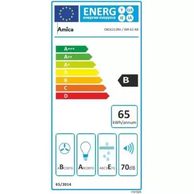 Hotte rétro murale AMICA - Noir 76/104 x 60 x 50 cm