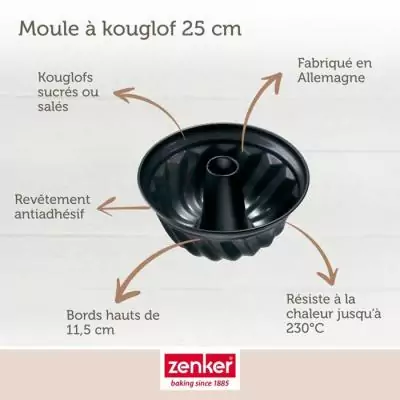 Moule à kouglofs et savarin ZENKER - Black Metallic - 25 et 28 cm