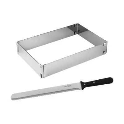 Cadre à gâteaux rectangulaire ajustable avec couteau à pâtisserie - ZENKER - Smart Pastry - 30 cm