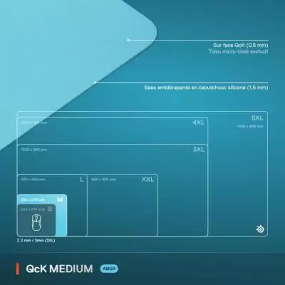 Tapis de souris gaming SteelSeries QcK M - Cyan Tapis de souris gaming SteelSeries QcK M - Cyan