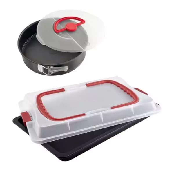 Plaque de cuisson avec couvercle et moule a manqué - DR oeTKER - Bake and Go - 42 x 29 cm