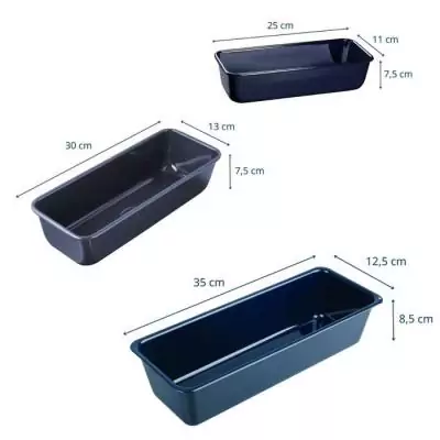 Ensemble de 3 moules à cakes Dr. Oetker Back-Liebe - Tailles 25, 30 et 35 cm