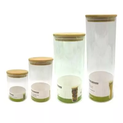 Ensemble 4 boîtes conservation verre FACKELMANN Nature