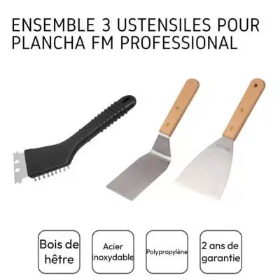 Ensemble 3 ustensiles pro pour plancha par Fackelmann - Louche et cuillère