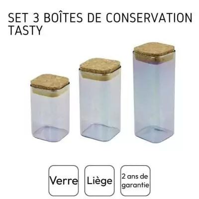 Ensemble de 3 boîtes hermétiques en verre FACKELMANN - Tasty Green