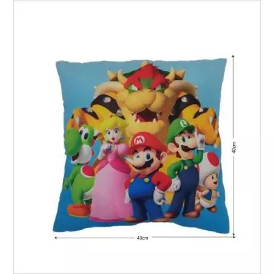 Coussin double face Mario Bros - Microfibre 40 x 40 cm