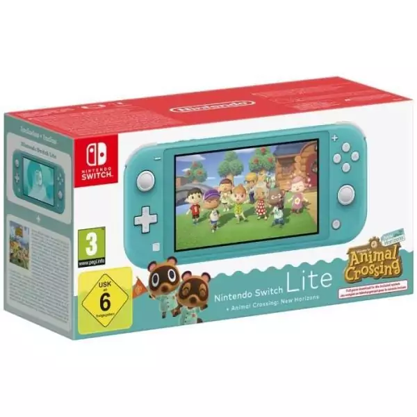 Console portable Nintendo Switch Lite • Turquoise + Animal Crossing: New Horizons (Téléchargement)