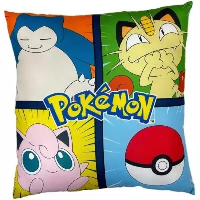 Coussin double face Pokémon Pikachu et ses amis - Microfibre - 40 x 40 cm
