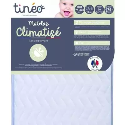 Matelas bébé climatisé 70x140 cm - Epaisseur 10 cm - TINEO