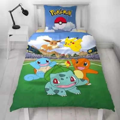 Parure de lit réversible POKEMON - Pikachu et ses amis - Microfibre