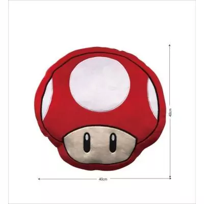 Coussin 3D Mario Bros Champignon Microfibre 40 cm
