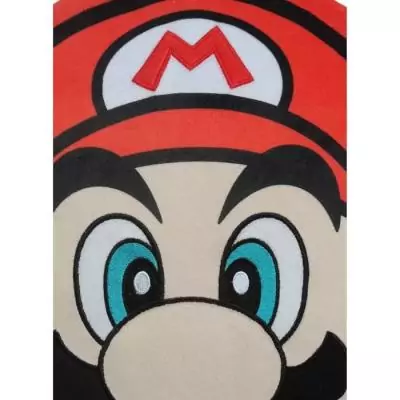 Coussin 3D Mario Bros - Visage Mario - Microfibre - 40 cm